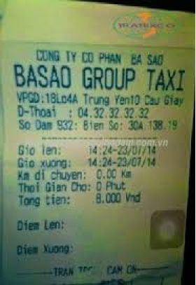 giấy in hóa đơn taxi