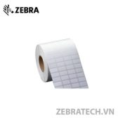 Giấy in mã vạch 4 tem 25x15mm cuộn 50m - tem y tế (decal thường)
