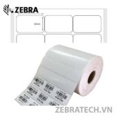 Giấy in mã vạch 3 tem PVC 35x22mm chiụ nước cuộn dài 50m, khổ 110mm